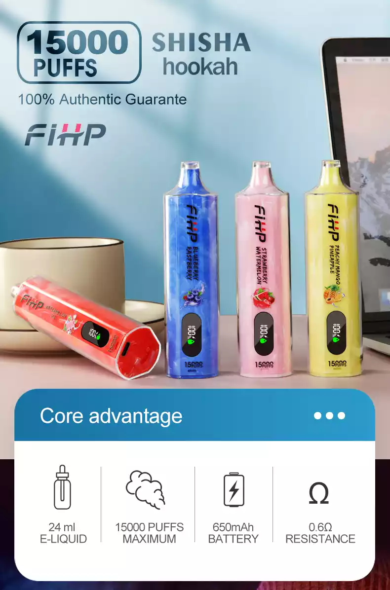 FIHP Shisha Hookah 15000 Puffs Perfect for Retailers and Vapers Alike