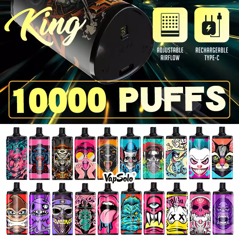 Vapsolo King 10K Puffs Det mest populære Engros-Engangs E-cigaretvalg
