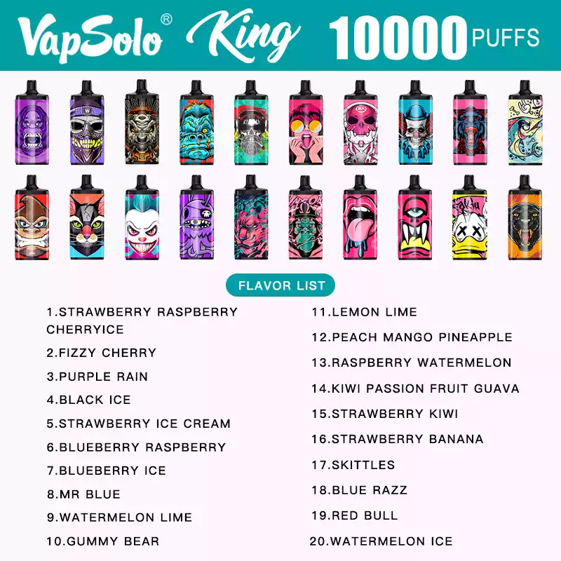 Vapsolo King 10K Puffs Det mest populære Engros-Engangs E-cigaretvalg