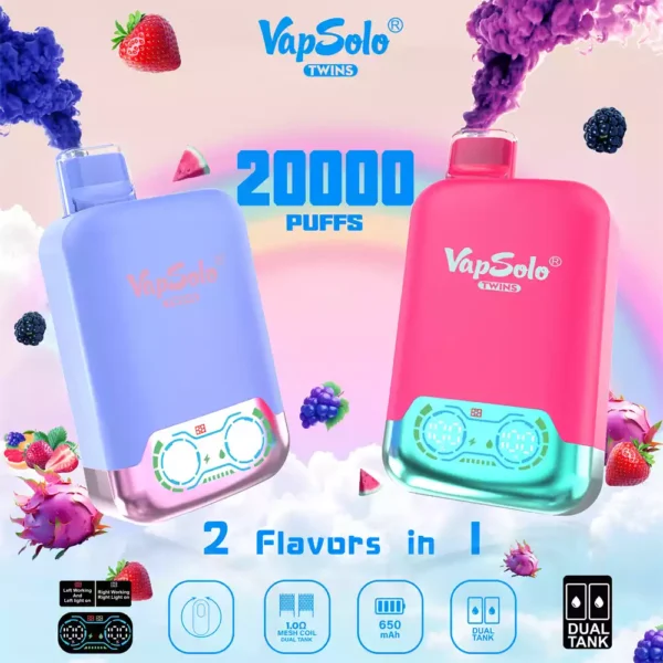 Vapsolo Shisha 20 000 затяжек. Лучшая оптово-разовая вейп-ручка для вашего магазина