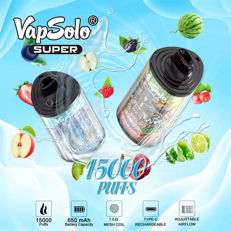 Vapsolo Super 15000 Puffs Одноразовые вейпы Лучший оптовый выбор для европейских рынков