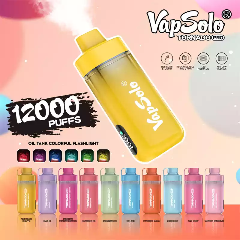 Vapsolo Tornado Pro 12K Puffs Високоякісні оптові одноразові ручки для роздрібної торгівлі