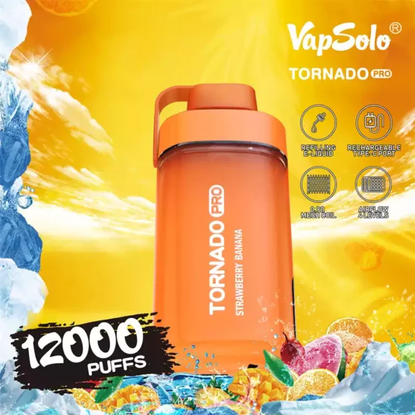 Vapsolo Tornado Pro 12K Puffs Високоякісні оптові одноразові ручки для роздрібної торгівлі