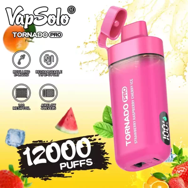 Vapsolo Tornado Pro 12K Puffs Високоякісні оптові одноразові ручки для роздрібної торгівлі