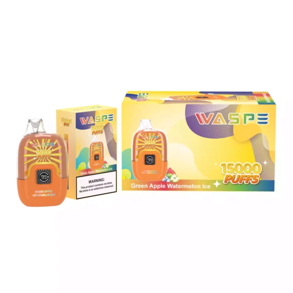 WASPE 15000 PUFFS Digitale Box Bulk Groothandel Wegwerp Vapes met LCD-scherm
