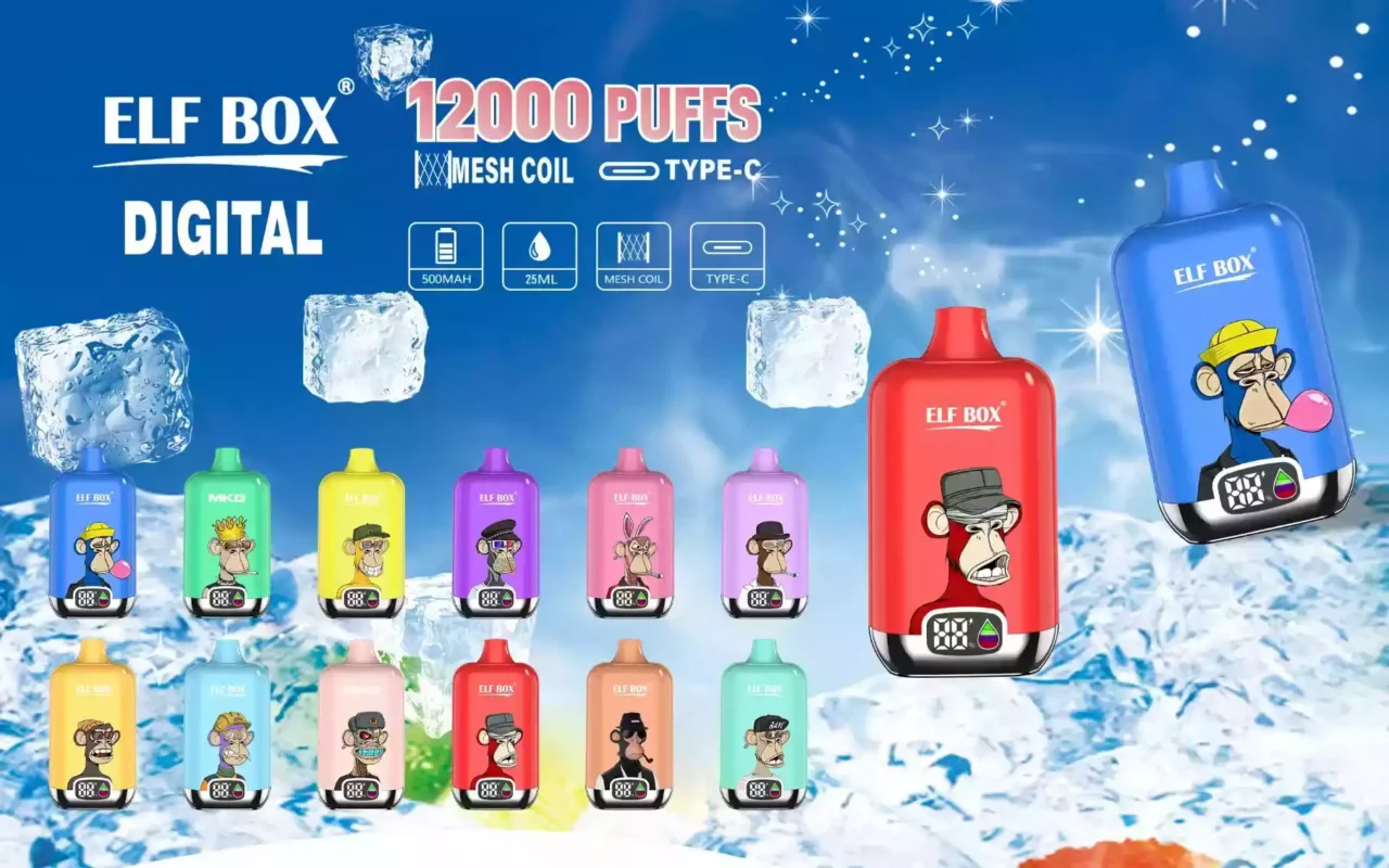 ELF BOX Digital 12000 potiahnutí Najlepšie jednorazové vape tyčinky