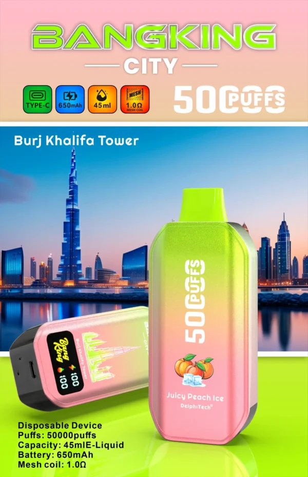 BANG KING 50000 Puffs CITY BK5 CT Disposable Vape 45ml E-Liquid 650mAh Battery Mesh Coil 0% 2% 3% 5% Nicotine