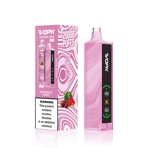 VOPK Shisha BAR 20000 Puffs Tek Kullanımlık Vape Çift Ekranlı Güçlü Uzun Ömürlü Cihaz