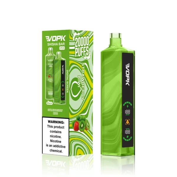 VOPK Shisha BAR 20000 Puffs Tek Kullanımlık Vape Çift Ekranlı Güçlü Uzun Ömürlü Cihaz
