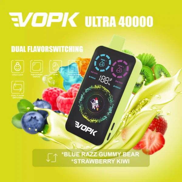 VOPK ULTRA 40000 Puffs Disposable Vape 36ml E-Liquid 650mAh Battery Mesh Coil Nicotine 0% 2% 3% 5%
