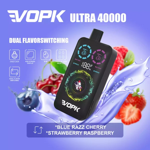 VOPK ULTRA 40000 Puffs Disposable Vape 36ml E-Liquid 650mAh Battery Mesh Coil Nicotine 0% 2% 3% 5%